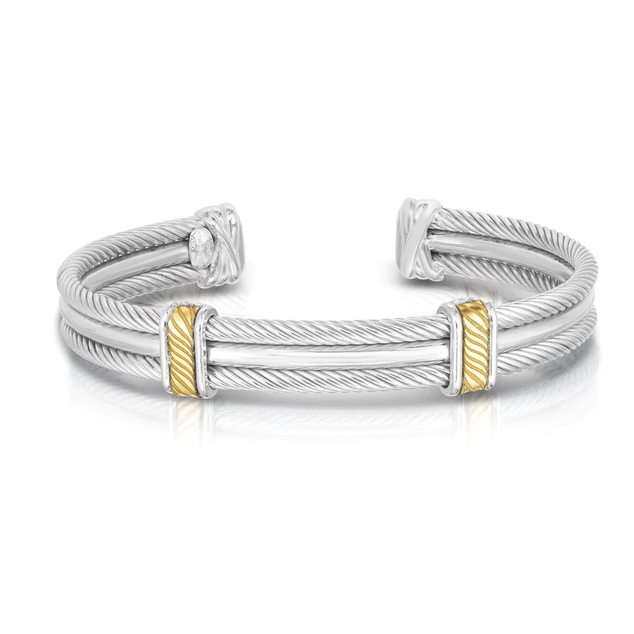 ALOR Men's Grey Cable & Brown Leather Bracelet with Slim Steel Station –  Luxury Designer & Fine Jewelry - ALOR
